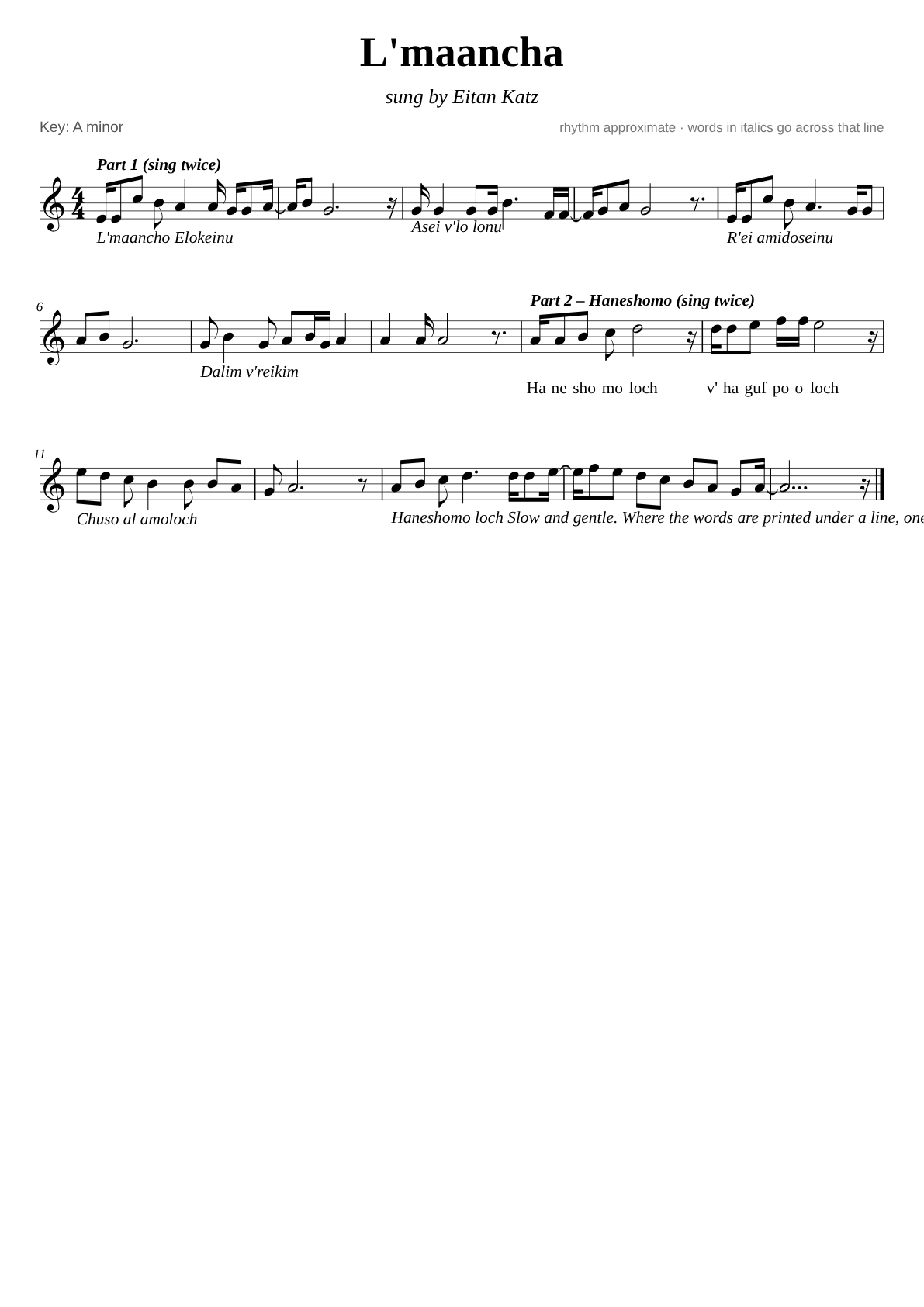 L'maancha sheet music page 1