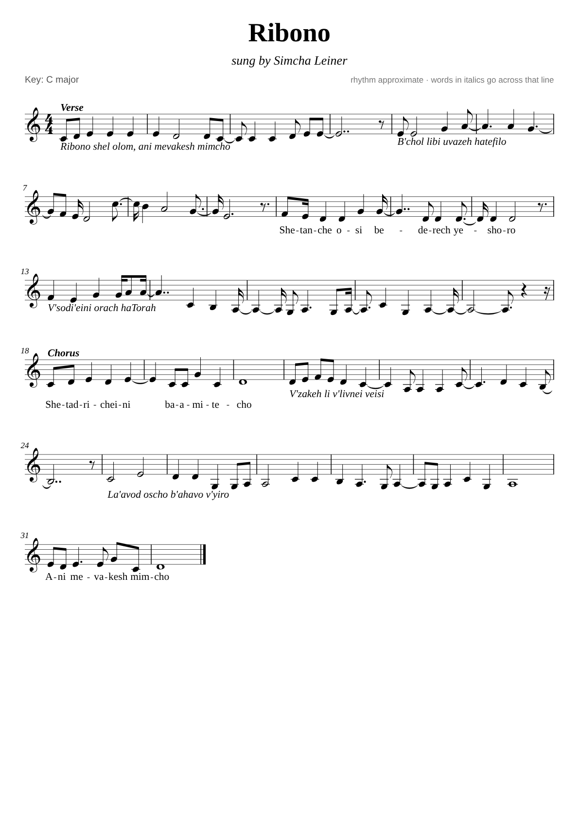 Ribono sheet music page 1