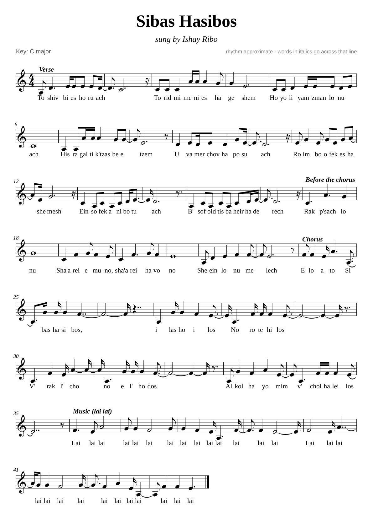 Sibat Hasibot sheet music page 1